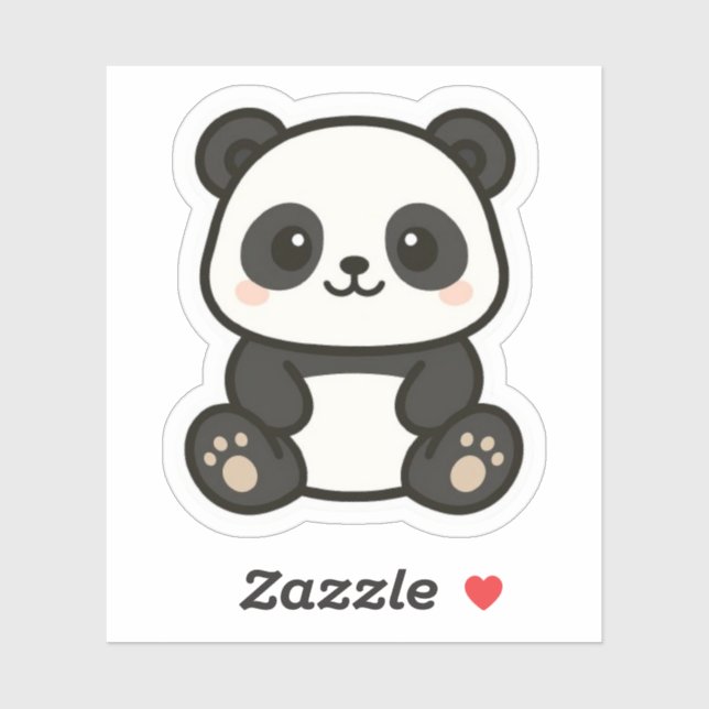 Adorable Kawaii Panda Cartoon Sticker (Blatt)
