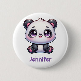 Adorable Kawaii Panda Personalisiertes Design Button