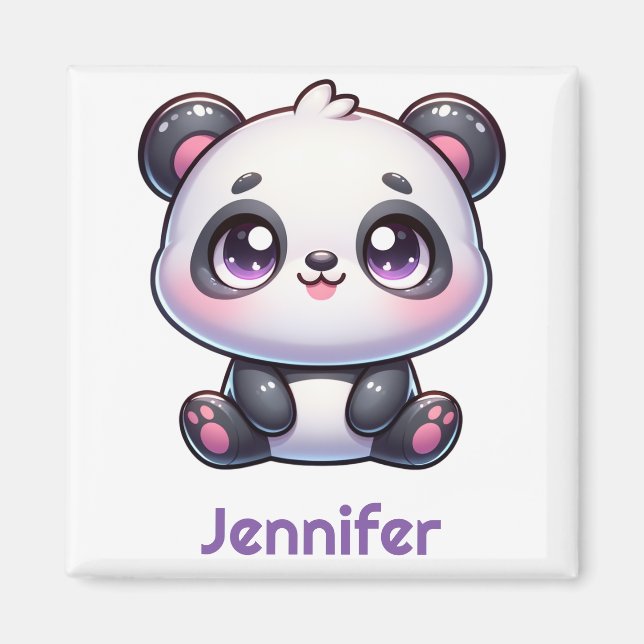 Adorable Kawaii Panda Personalisiertes Design Magnet (Vorne)