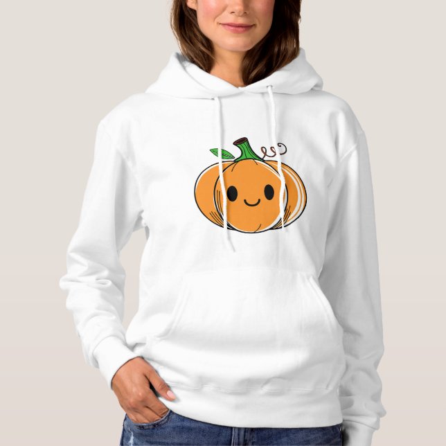 Adorable Kawaii Pumpkin Crop Hoodie (Vorderseite)