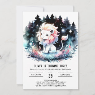 Adorable Kids Lion Birthday Einladung