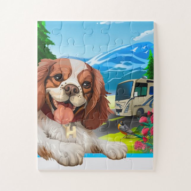 Adorable Kids Puzzle Happy Cavalier Puppy (Vertikal)