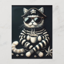 Adorable Kitepferd mit Kaffee Postkarte