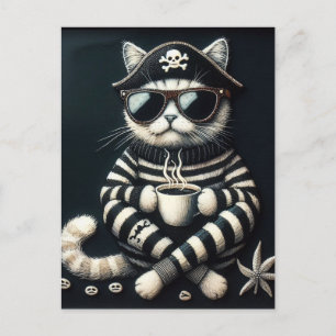 Adorable Kitepferd mit Kaffee Postkarte