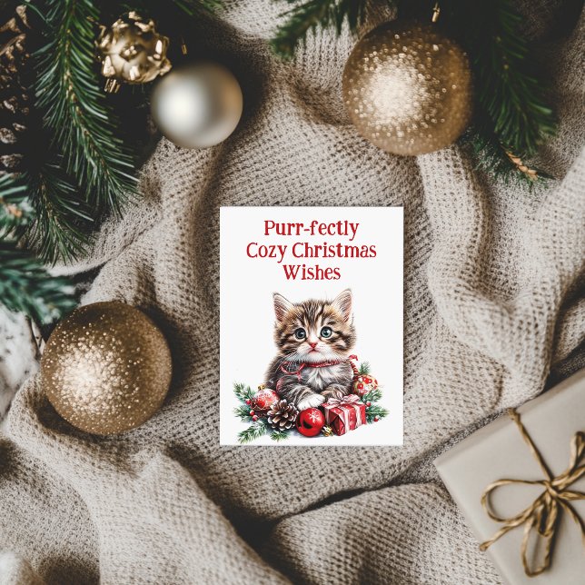 Adorable Kitten Feiertagskarte (cute kitten christmas card)