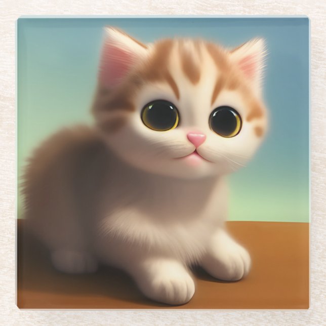 Adorable Kitten Glasuntersetzer (Vorderseite)