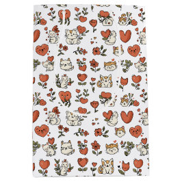 Adorable Kittens & Hearts Geschenktasche: Sweet Üb Mittlere Geschenktüte