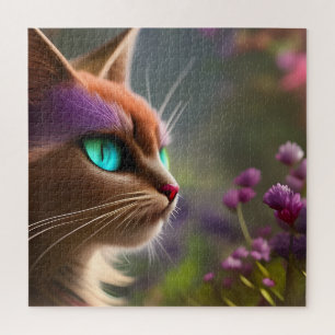 Adorable Kitty cat, Turquoise Eyes Puzzle