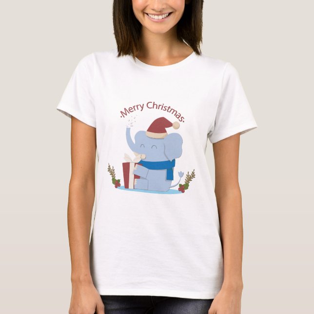 ADORABLE KLEINE CHRISTMAS ELEPHANT T-Shirt (Vorderseite)