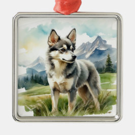 ADORABLE KLEINE FLÜFFY KLEE KAI HUND ORNAMENT AUS METALL