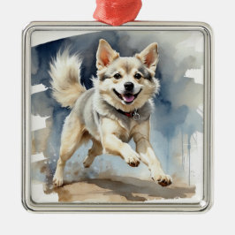 ADORABLE KLEINE FLÜFFY KLEE KAI HUND ORNAMENT AUS METALL