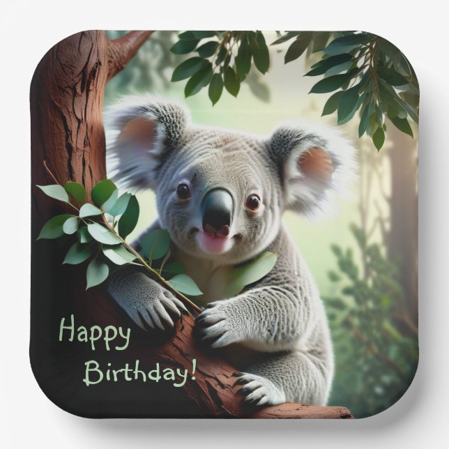 Adorable Koala Bear Pappteller (Vorderseite)