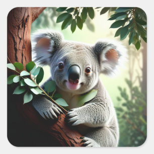 Adorable Koala Bear Quadratischer Aufkleber