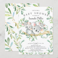 Adorable Koala BearTriplets Babydusche
