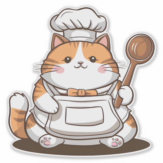 Adorable Koch Cat Aufkleber (Vorderseite)