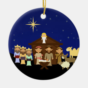 Adorable Krippe Personalisierte Weihnachten Keramik Ornament