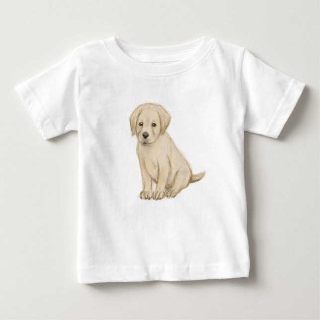 Adorable Labrador Welpenskizze Baby T-shirt (Vorderseite)