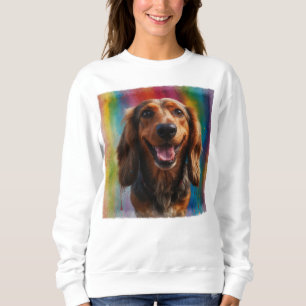 Adorable Lächeln Dackel Kunstmuseum Sweatshirt