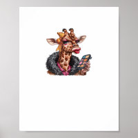 Adorable Lady Giraffe, die Makeup mit großem Auge