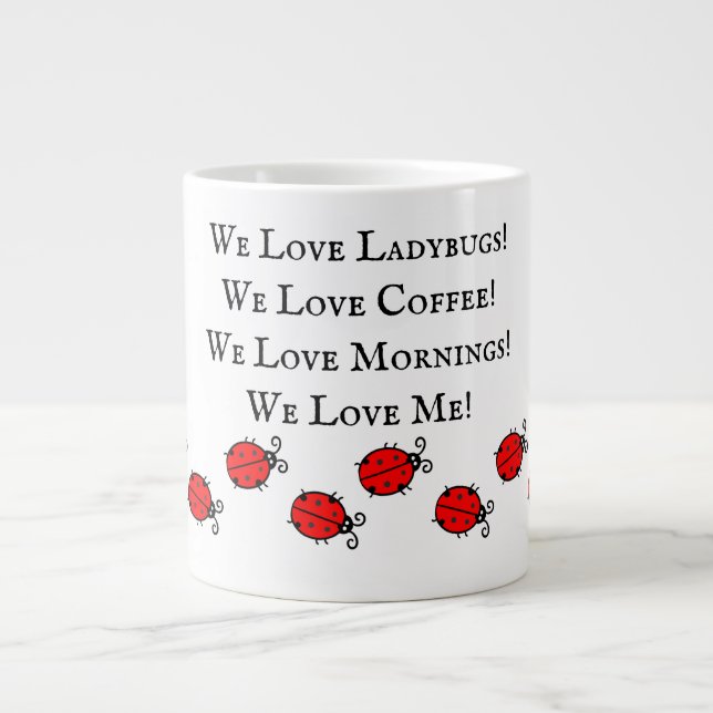 Adorable Ladybug Jumbo Coffee Cup! Jumbo-Tasse (Vorderseite)