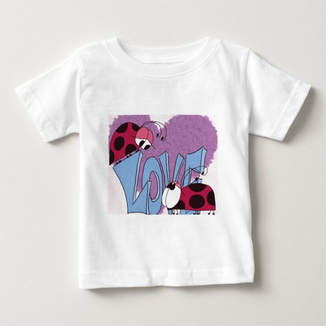 Adorable Ladybug Liebe Cartoon Baby T-shirt (Vorderseite)