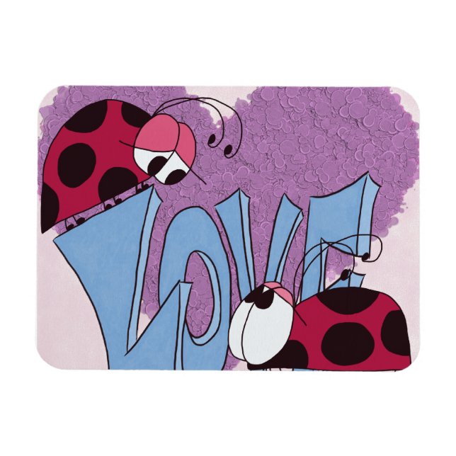Adorable Ladybug Liebe Cartoon Magnet (Horizontal)