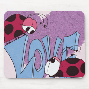 Adorable Ladybug Liebe Cartoon Mousepad
