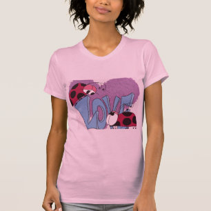 Adorable Ladybug Liebe Cartoon T-Shirt