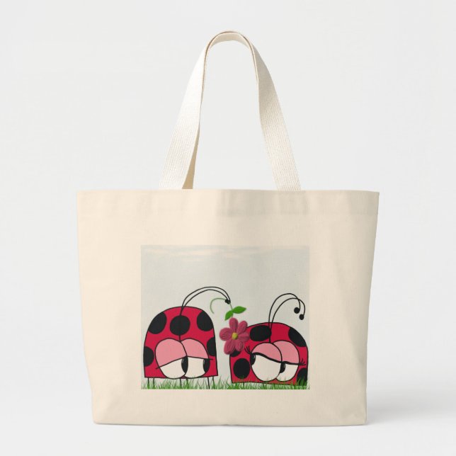 Adorable Ladybug Wog seine neue Liebe Cartoon Jumbo Stoffbeutel (Vorne)