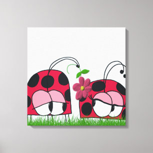 Adorable Ladybug Wog seine neue Liebe Cartoon Leinwanddruck