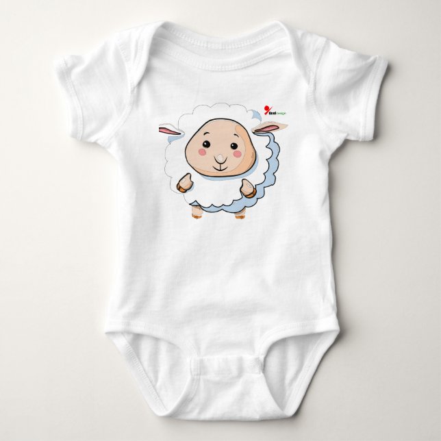 Adorable Lamb Baby Bodysuit Strampler (Vorderseite)