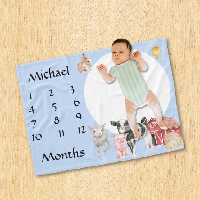 Adorable Landtiere Aquarellkuchen Baby Fleecedecke (Von Creator hochgeladen)