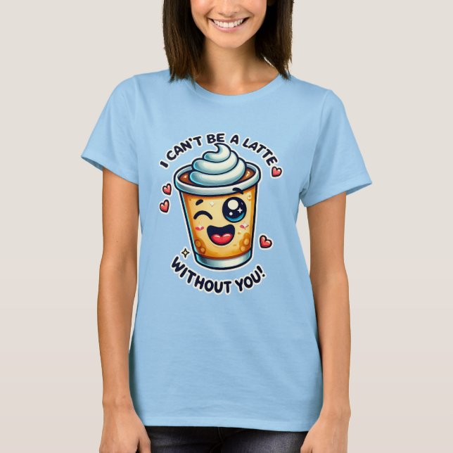 Adorable Latte Pup Design T-Shirt (Vorderseite)