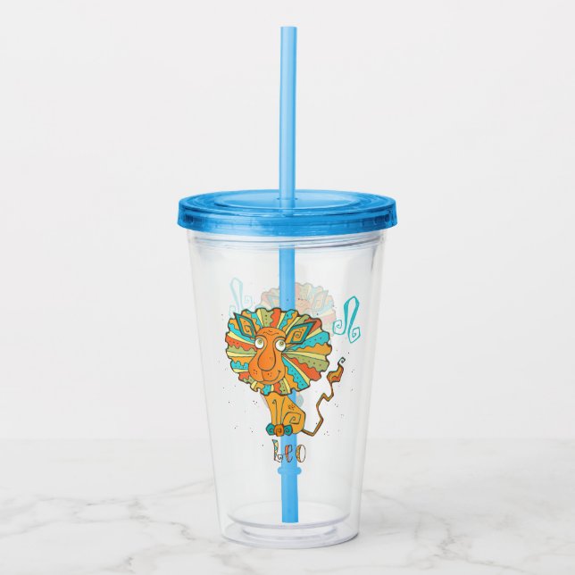 Adorable Leo Lion Acryltrinkbecher (Vorderseite)