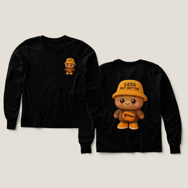 Adorable "Less But Better" Bear  (Design Vorder- & Rückseite)