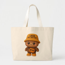 Adorable "Less But Better" Bear Eco-Friendly Tote Jumbo Stoffbeutel