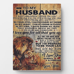 Adorable Letter To Husband   Lovely Gift To My Man Fotoplatte