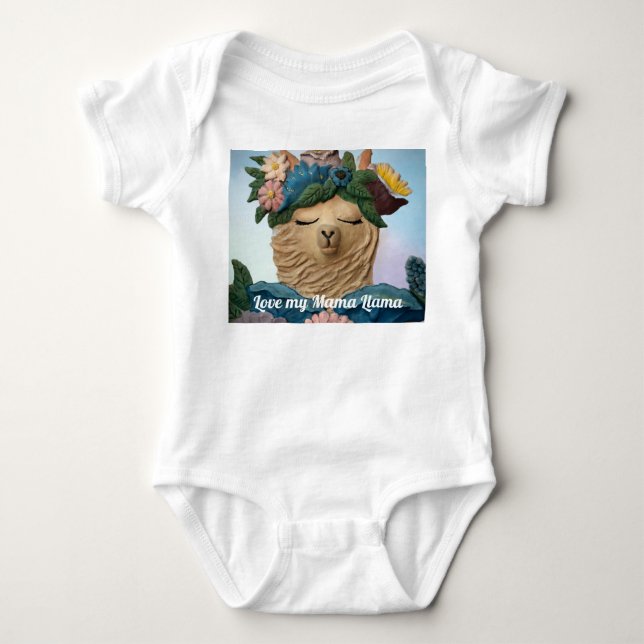 Adorable Liebe meine Mama Llama Trage für Baby Strampler (Vorderseite)