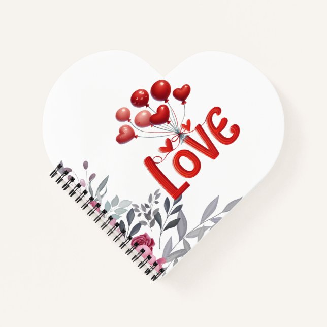 Adorable "Liebe" Puppy Spiral Notebook Notizbuch (Vorderseite)