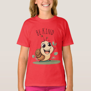 Adorable liebenswerte lächelnde Schnecke Charakter T-Shirt