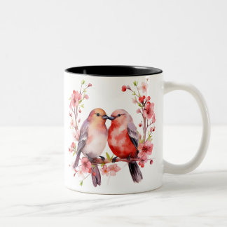 Adorable - Liebesvögel Zweifarbige Tasse