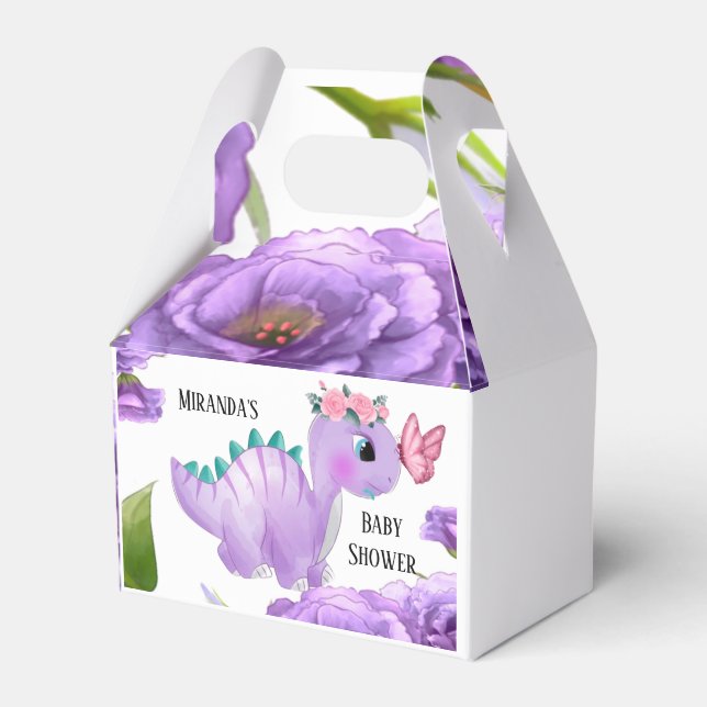 Adorable Lila Dinosaurier Blumenspülung Geschenkschachtel (Vorderseite)