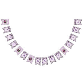 Adorable Lilac Panda Bear Baby Dusche Wimpelkette