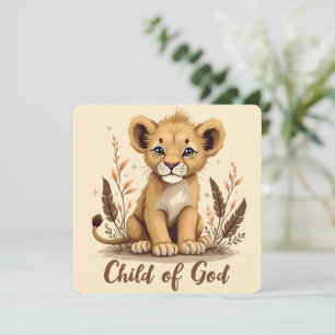 Adorable Lion Cub Christlich Art Faith Quote Karte