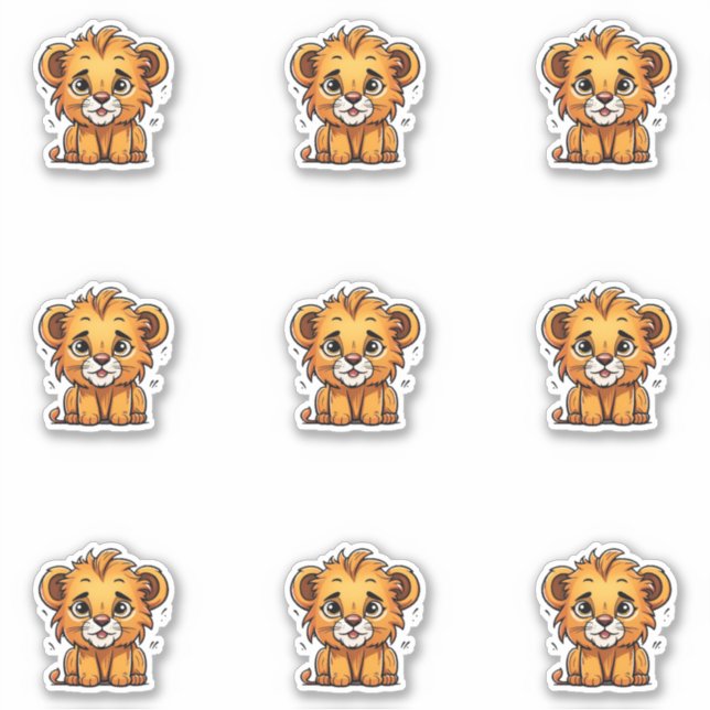 Adorable Lion Cub Sticker Pack (Vorderseite)