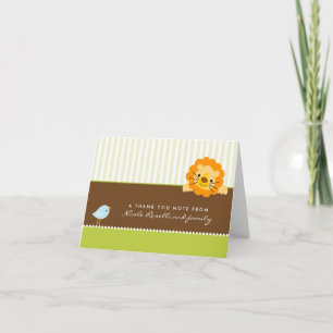 Adorable Lion Foto (innen) Danke, Card: Limette Dankeskarte