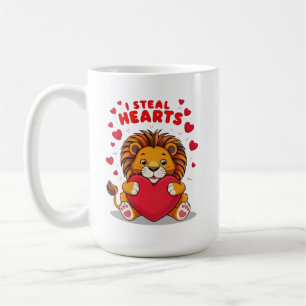"Adorable Lion 'I Steal Hearts' Valentinisches Ges Kaffeetasse
