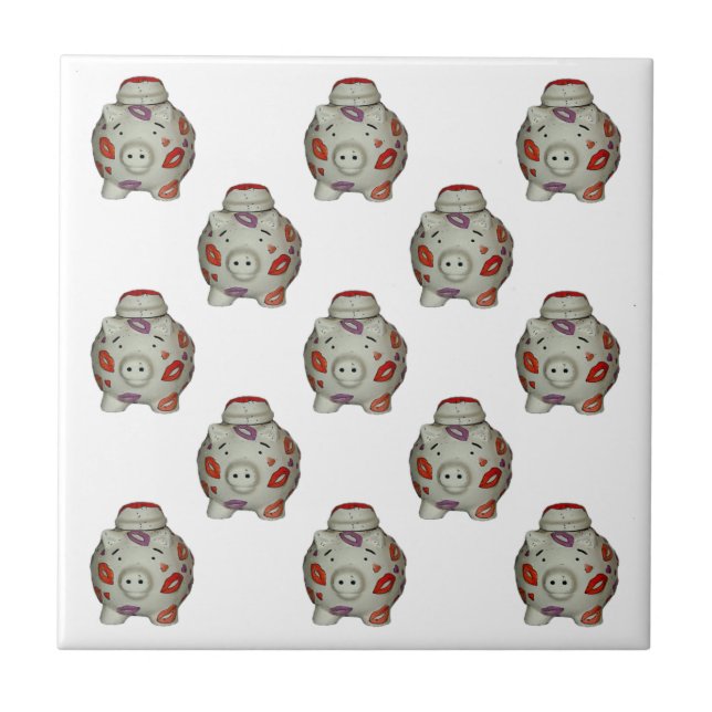 Adorable Lipstick Pig Fliese (Vorderseite)