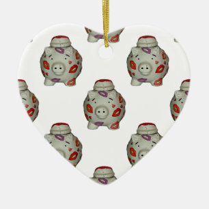 Adorable Lipstick Pig Keramikornament