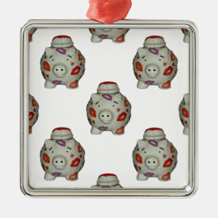 Adorable Lipstick Pig Ornament Aus Metall